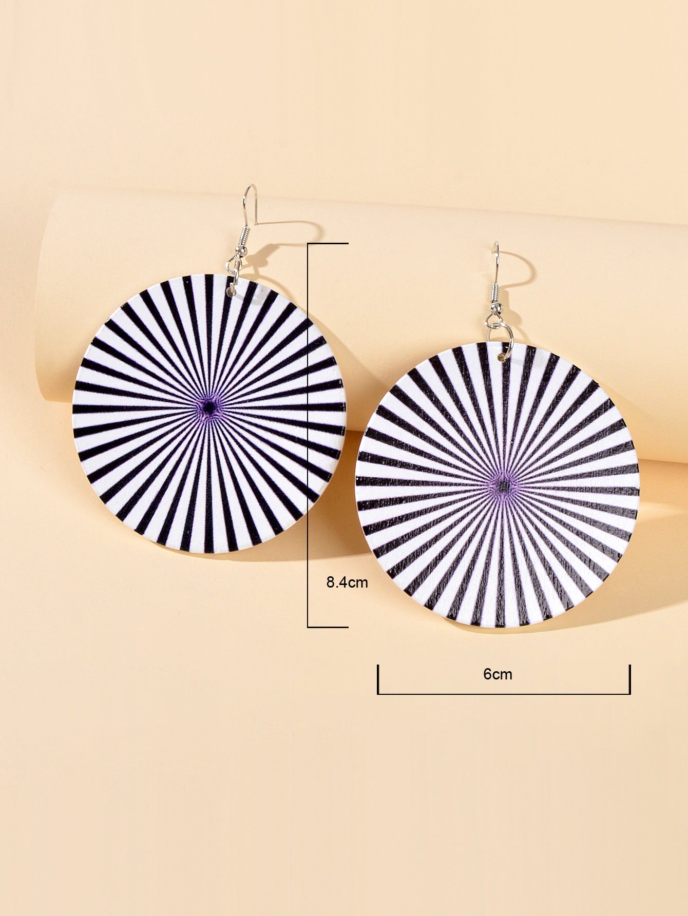 Ladies Jewellery Boho Chic Geometric Wood Round Holiday Dangle Big Earrings Gift-2