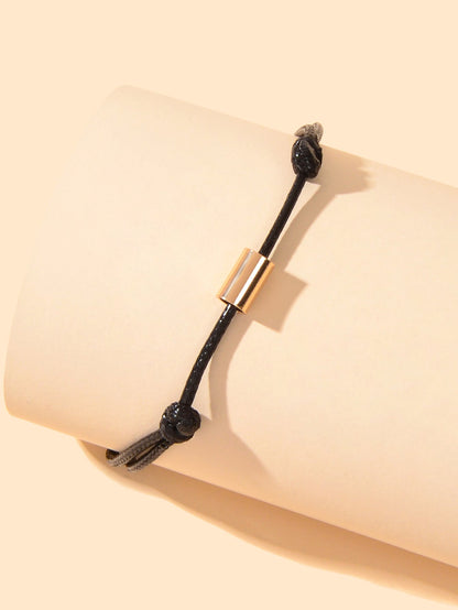 Beach Ethnic Black Pu Leather Braided Adjustable Anklet Bracelet Foot Jewellery-2