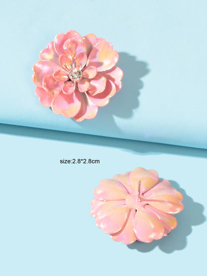 Sweet Elegant Pink Blooming Flower Daisy Stud Earrings Gifts Present Valentines-2