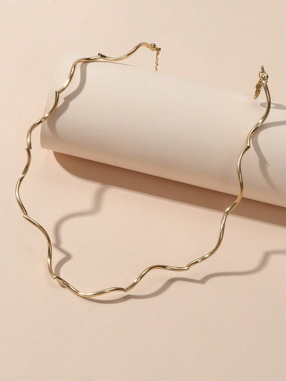 Female Jewellery Gold Silver Short Collar Necklace Women Choker Accessories Gift-2
