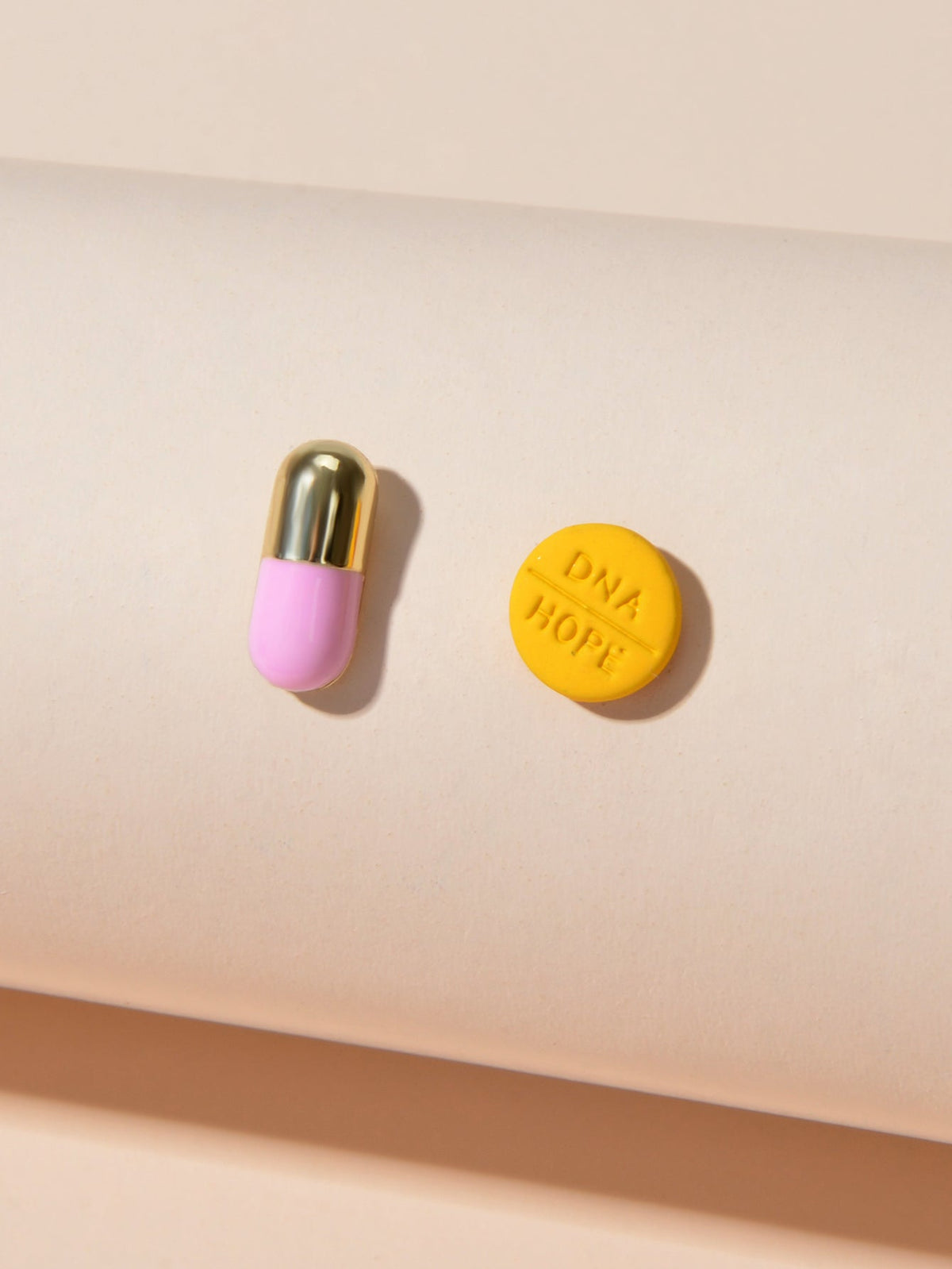 Asymmetric Orange Pill Pink Enamel Capsule Stud Earrings Dainty Women Girls Gift-2