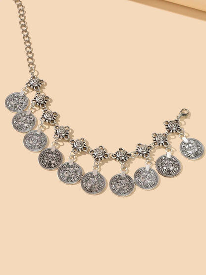 AU Post Tribal Ethnic Vintage Boho Chic Antique Coin Charm Anklet Foot Bracelet-2