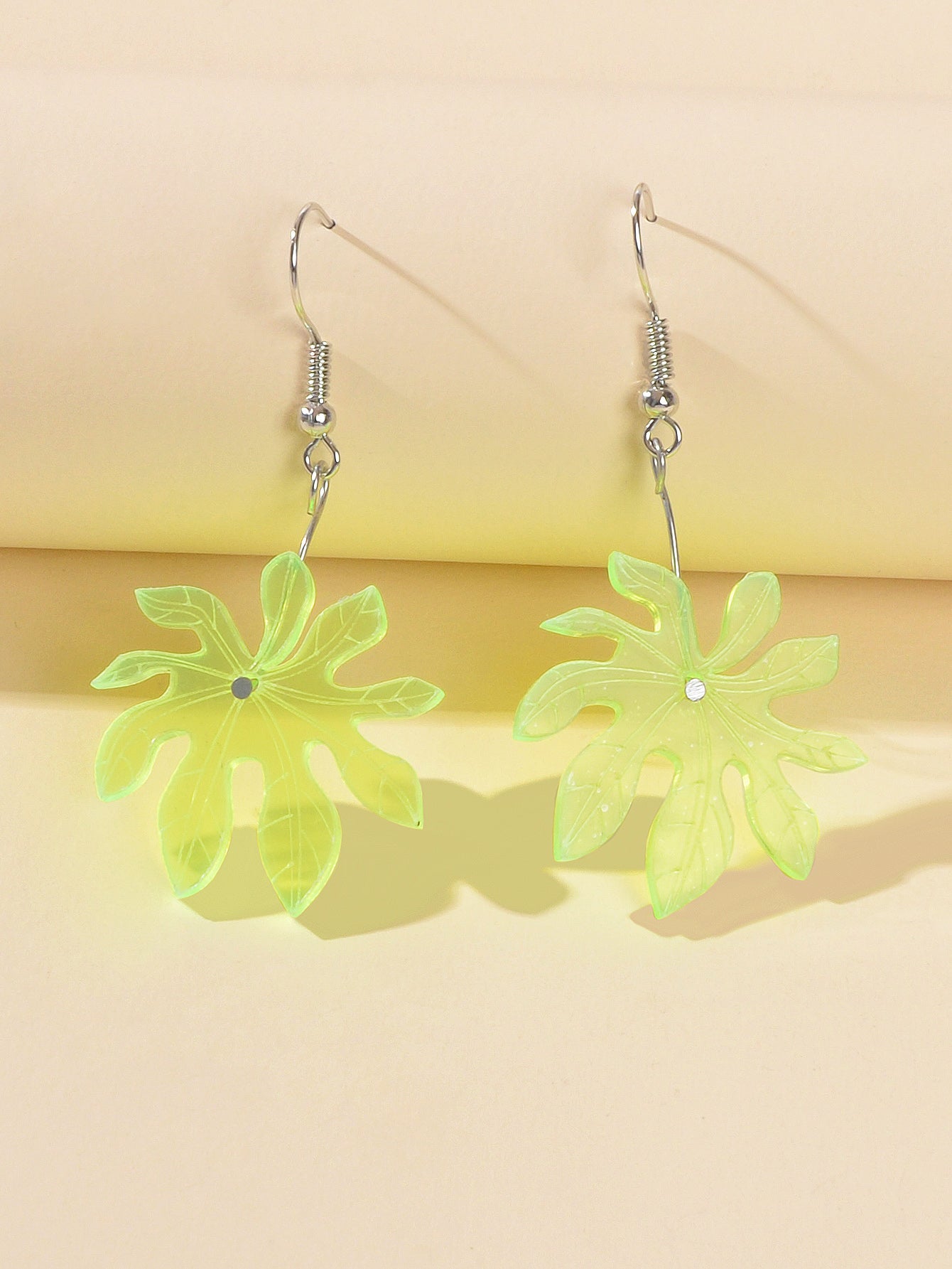 Female Jewelry Green Resin Coconut Tree Dangle Holiday Boho Chic Charm Earrings-2