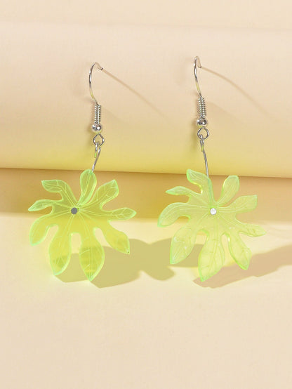 Female Jewelry Green Resin Coconut Tree Dangle Holiday Boho Chic Charm Earrings-2