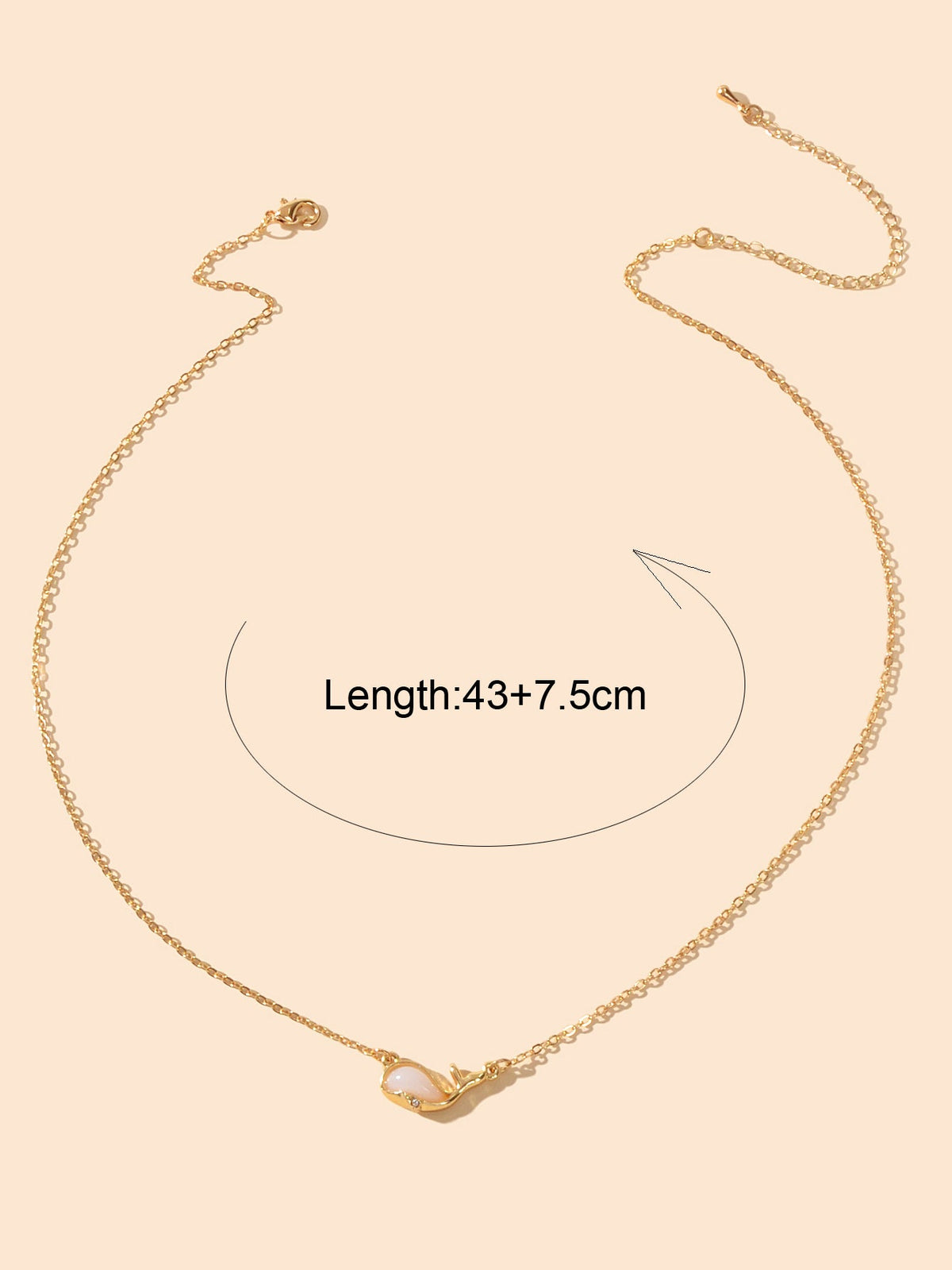 Exquisite Women Accessories Gold Chain Opal Dolphin Charm Necklace Gift Jewelry-2