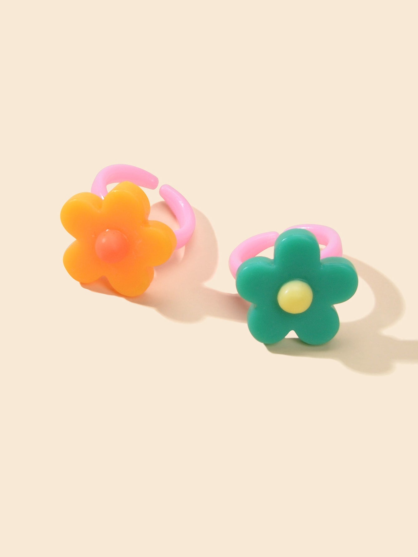 2 pc Boho Chic Candy Color Flower Toe Ring Multiple Beach Finger Foot Jewellery-2