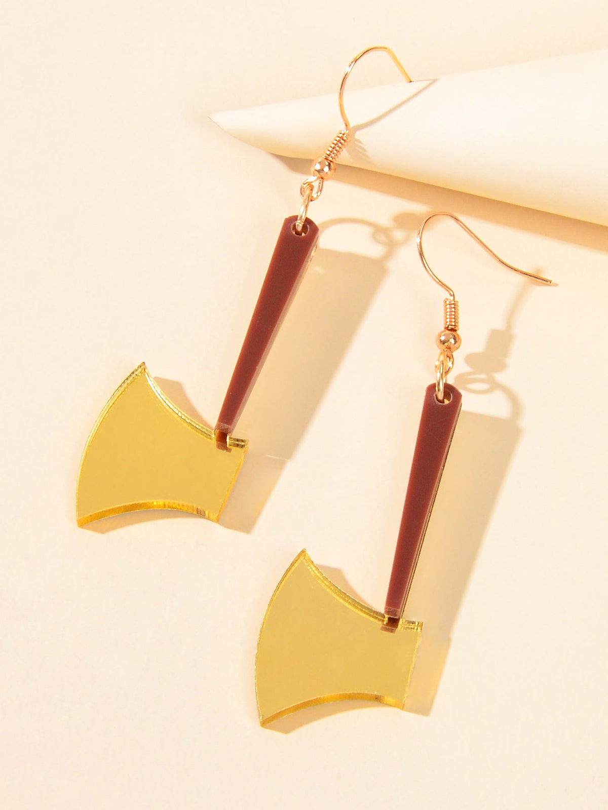 Acrylic Statement Geometric Axe Design Drop Dangling Elements Female Earrings-2