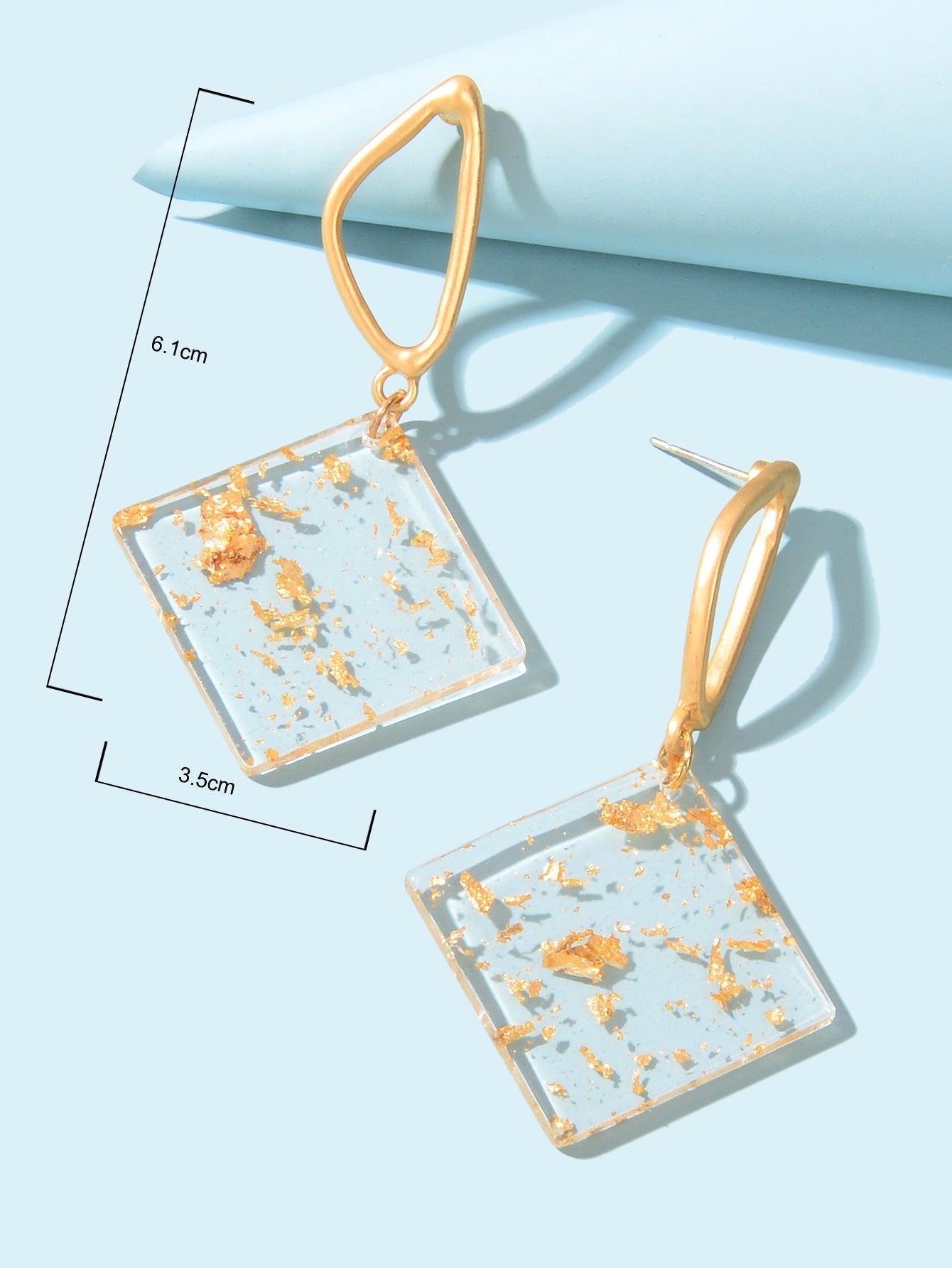 Transparent Statement Resin Geometric Dangle Earrings Girl Lightweight Jewellery-2