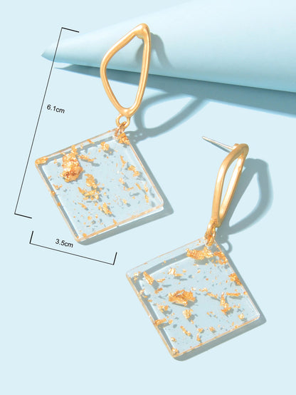 Transparent Statement Resin Geometric Dangle Earrings Girl Lightweight Jewellery-2