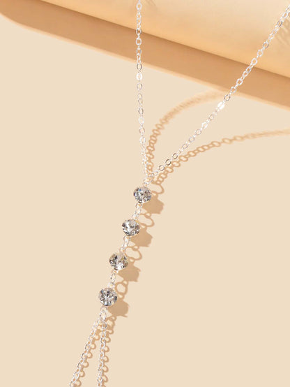 Dazzling Rhinestone Double-Layer Body Chain Glamorous Statement Jewelry-3