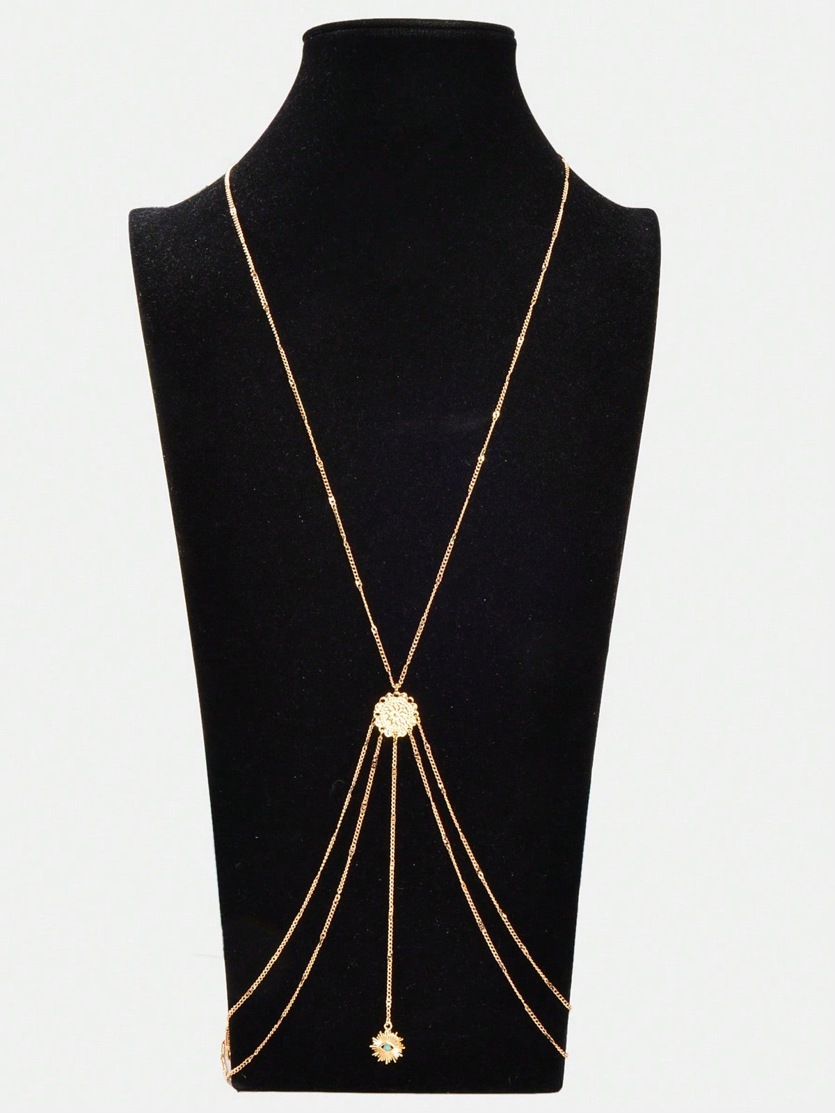 Boho Chic Layered Eye Charm Body Chain Women Crossover Bikini Rave Nightclub Body Jewelry-3