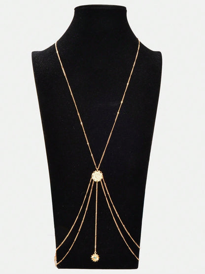 Boho Chic Layered Eye Charm Body Chain Women Crossover Bikini Rave Nightclub Body Jewelry-3