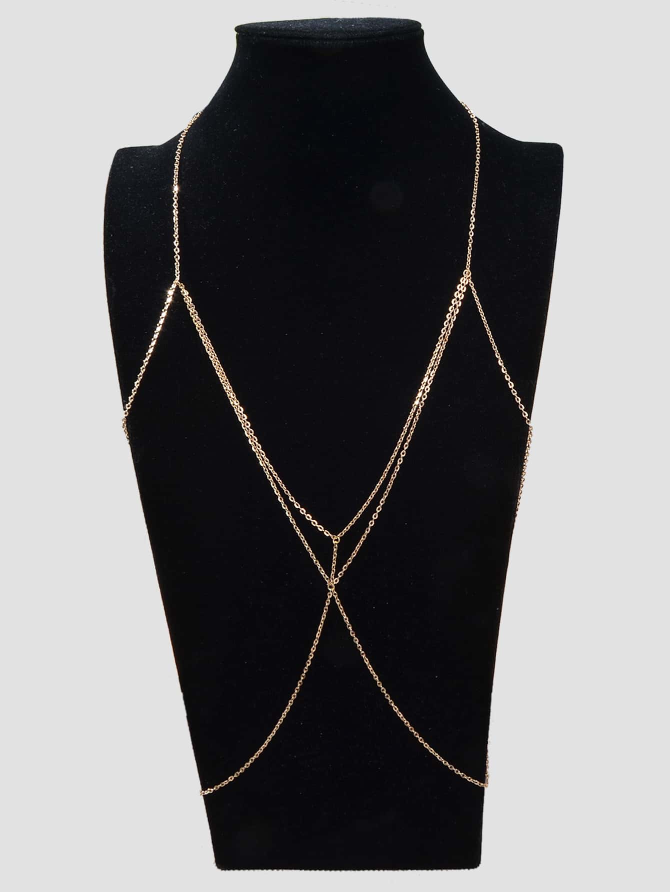 Sexy Bikini Beach Gold Chain Body Chain Layered Chest Harness Belly Body Jewelry-3