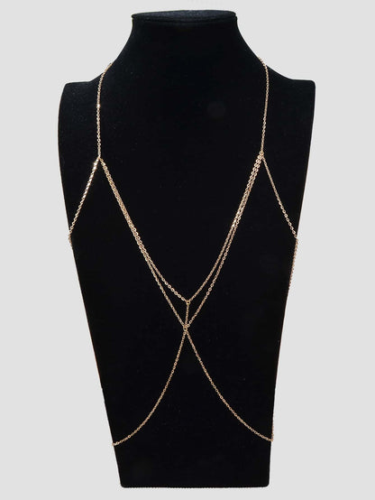 Sexy Bikini Beach Gold Chain Body Chain Layered Chest Harness Belly Body Jewelry-3