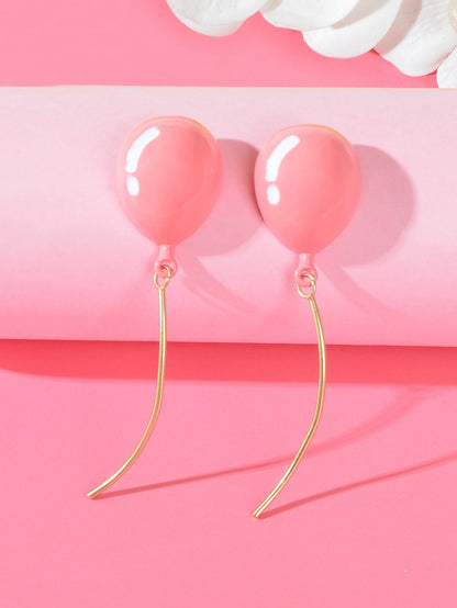 3D Romantic Balloon Pendant Earrings Whimsical Charming Accessory Gift Jewellery-3