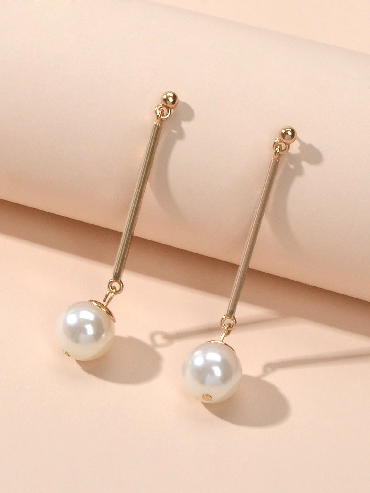 Wedding Engagement Gift Jewellery Gold Bar Pearl Charm Pendant Earrings Women-2