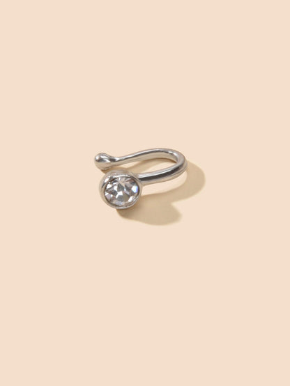 AU Stock Rhinestone Nose Ring Screw Fake Body Non-Piercing Clip On Jewelry Gift-2