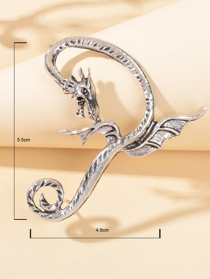1 pc Punk Antique Gold Silver Flying Dragon Cartilage Ear Cuffs Crawler Earrings-2