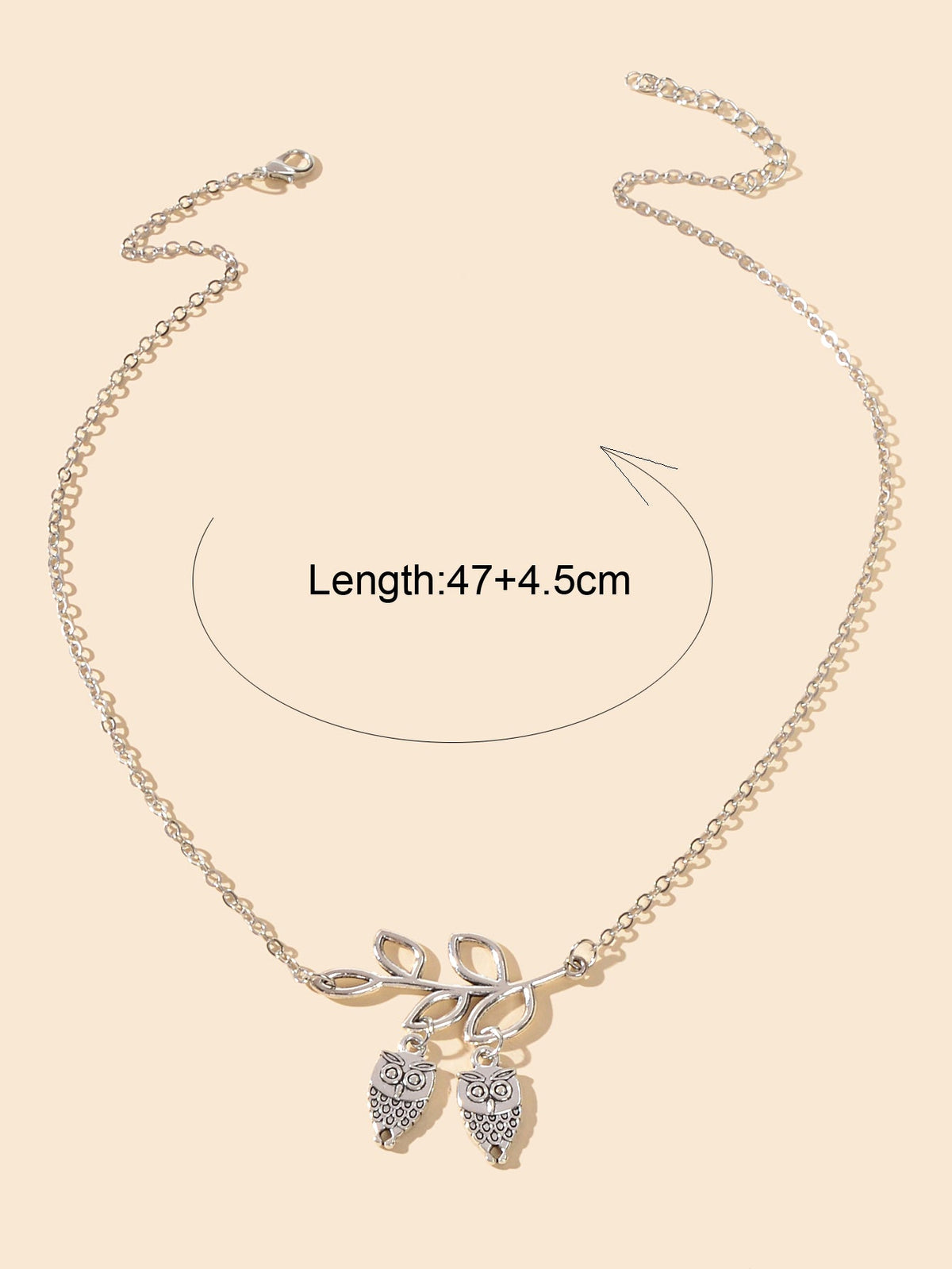 Fashion Designer Silver Chain Lover Owl Branch Necklace Female Accessories Gift-2