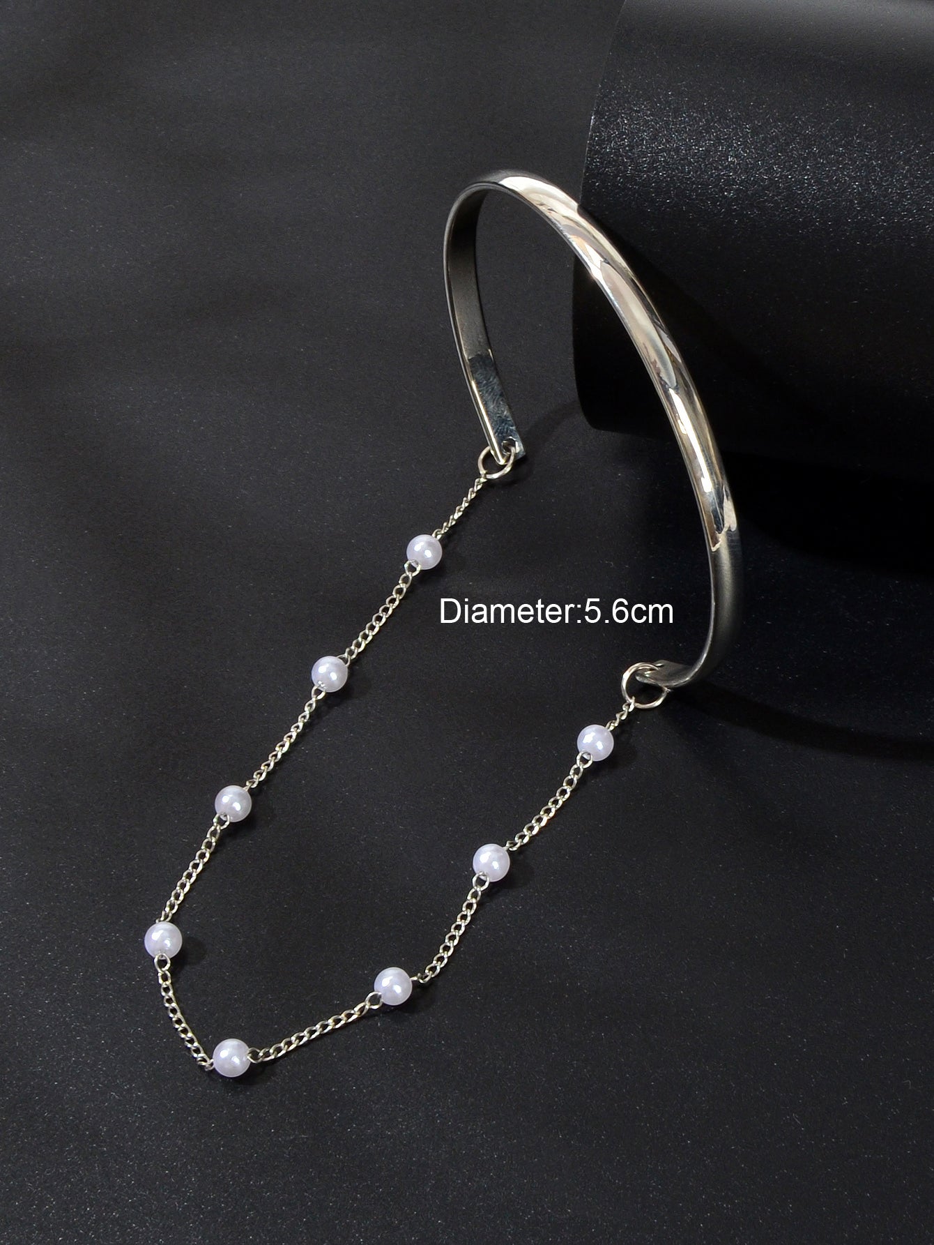 Pearl Beaded Open Cuff Bangle Bracelet Elegant Timeless Accessory Party Jewelry-3