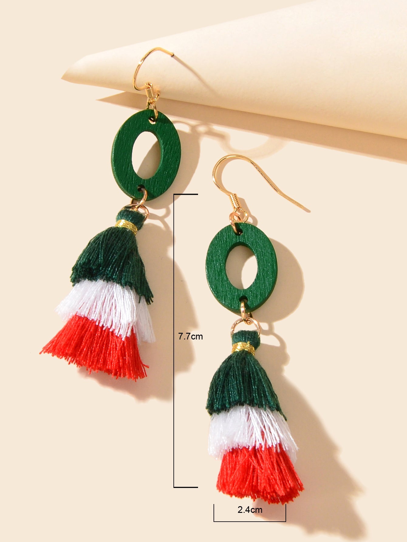 Bohemian Tiered Colourful Layered Tassel Dangle Xmas Festival Hanging Earrings-2