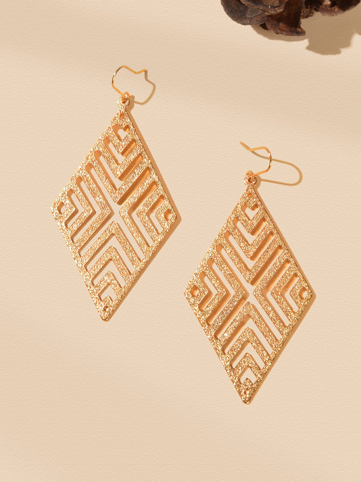 Stylish Cutout Geometric Pendant Earrings Contemporary Hollow Modern Jewellery-3