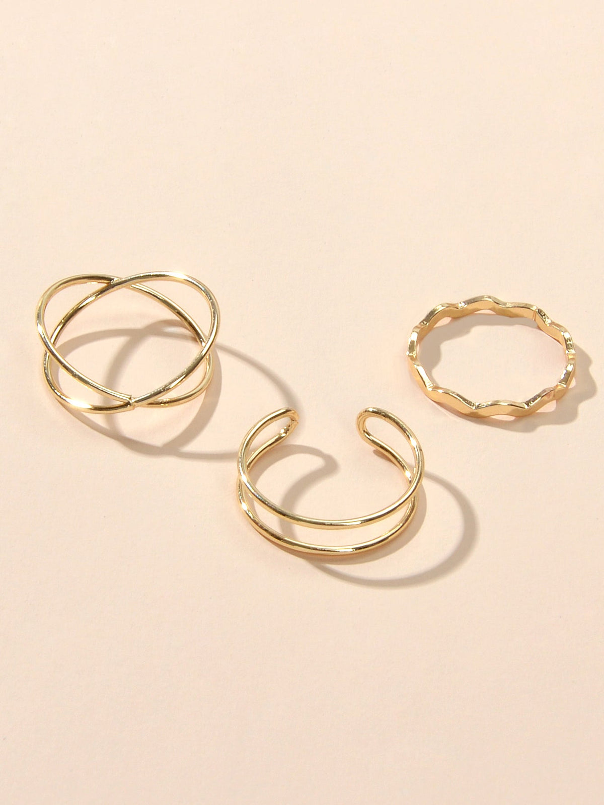 Minimalist Stackable 3pcs Gold Silver Finger Knuckle Multiple Rings Bulk Pack-2