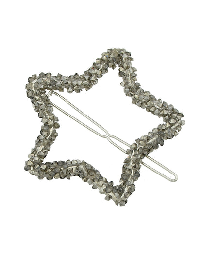 Luxurious Hair Accessories Headwear Rhinestone Silver Star Hairgrips Hair Clips-2