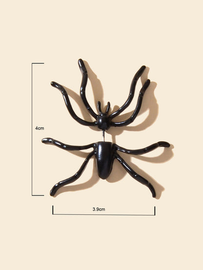 1 pc Halloween Gothic Black Spider Stud Pierced Earring Punk Statement Jewellery-2