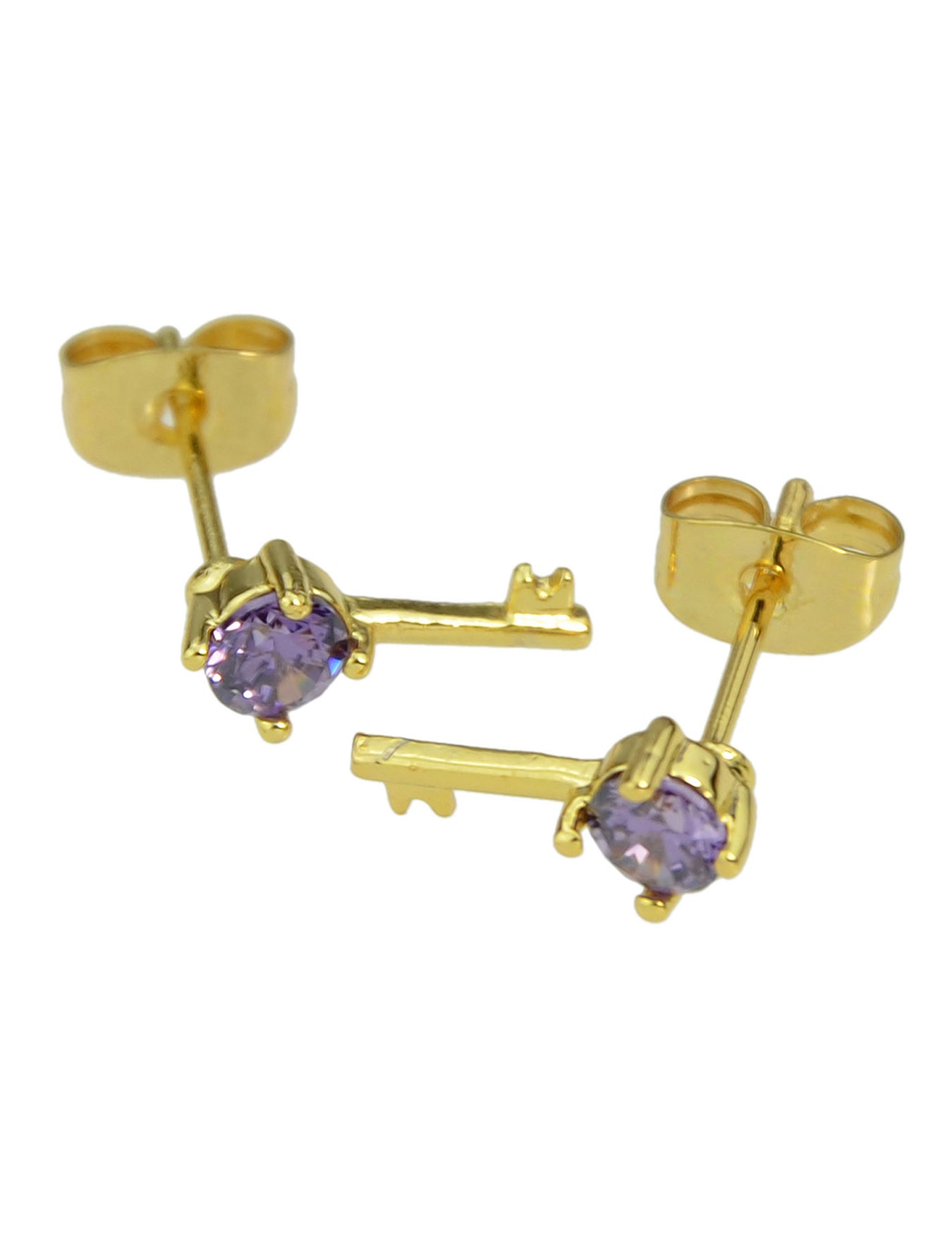 Perfect Wedding Engagement Jewellery Created Cubic Zirconia Key Stud Earrings-2