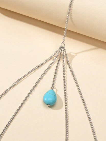 Boho Chic Sexy Multi-layer Gold Silver Turquoise Leg Chain Beach Body Chain Gift-2