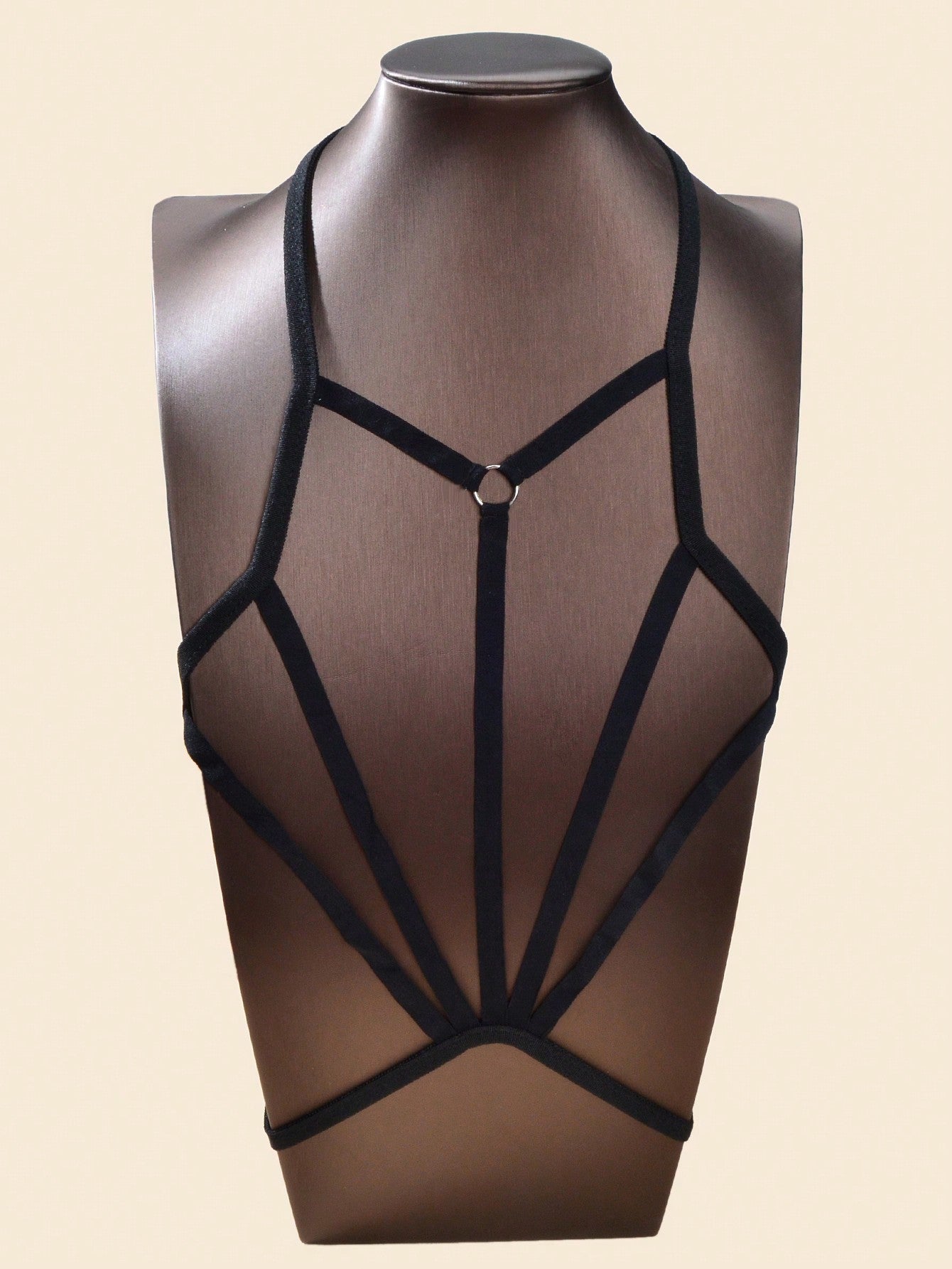 Sexy Black Elastic Bra Harness Nightclub Party Body Chain-3