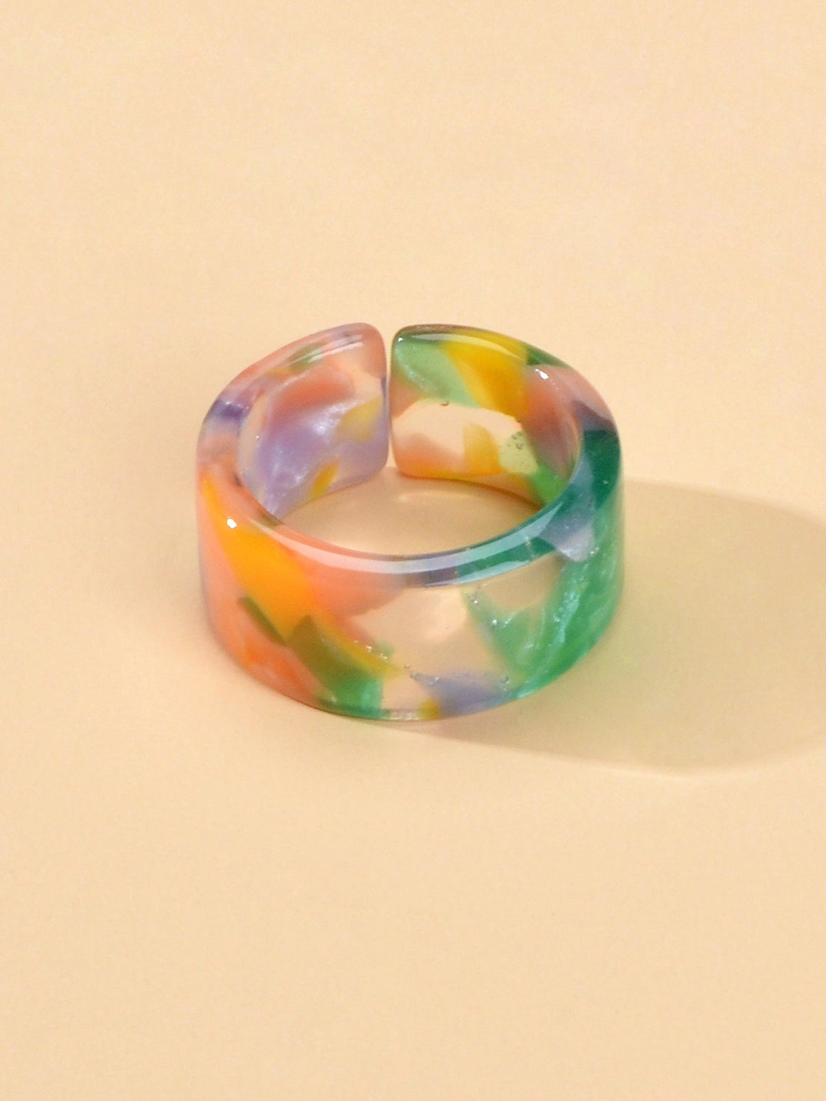 Transparent Acrylic Geometric Finger Chunky Ring Boho Chic Cuff Ring Band Gift-2