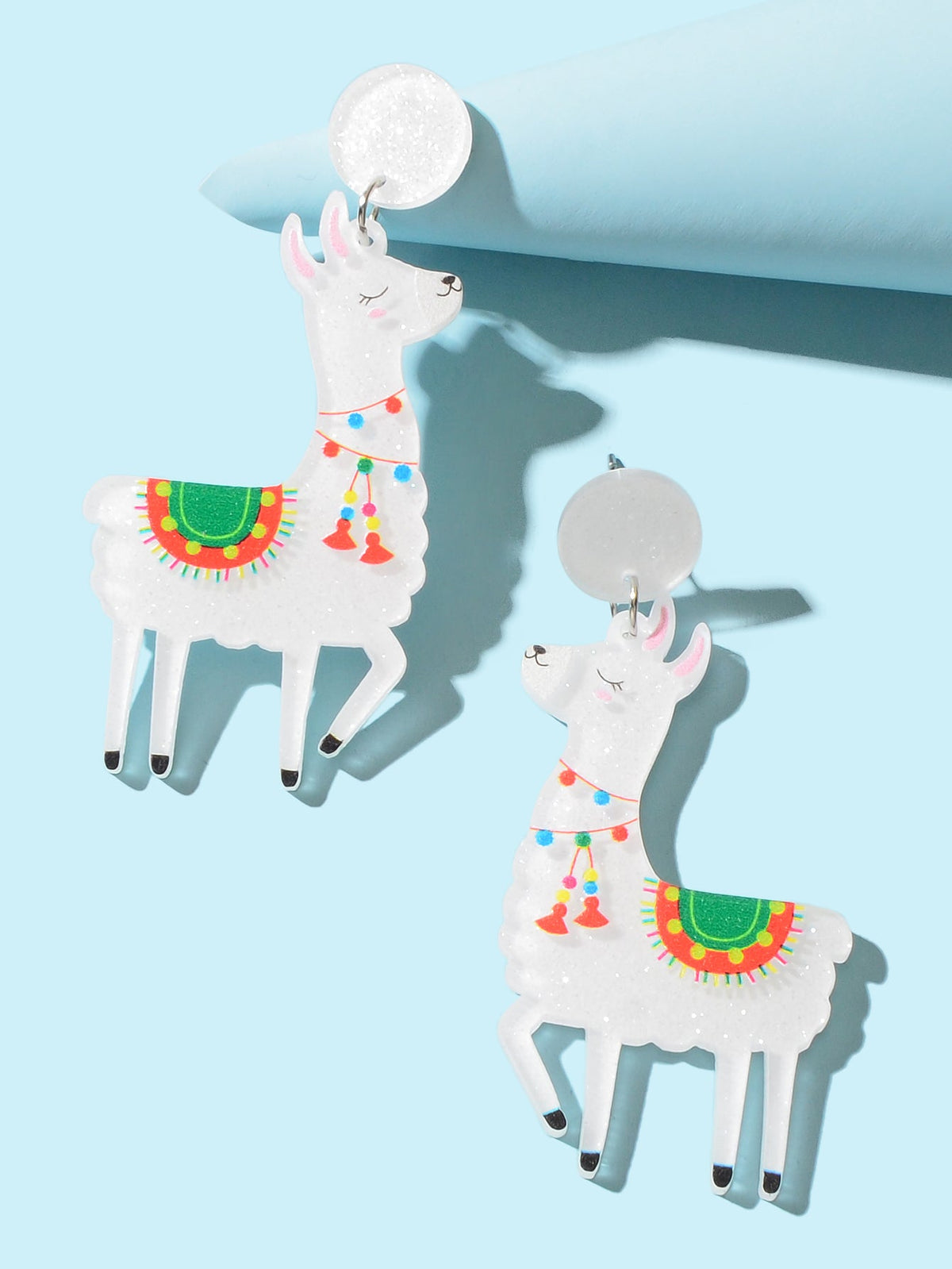 White Acrylic Lovely Sheep Dangle Lamb Earrings Cartoon Design Geometric Jewelry-2