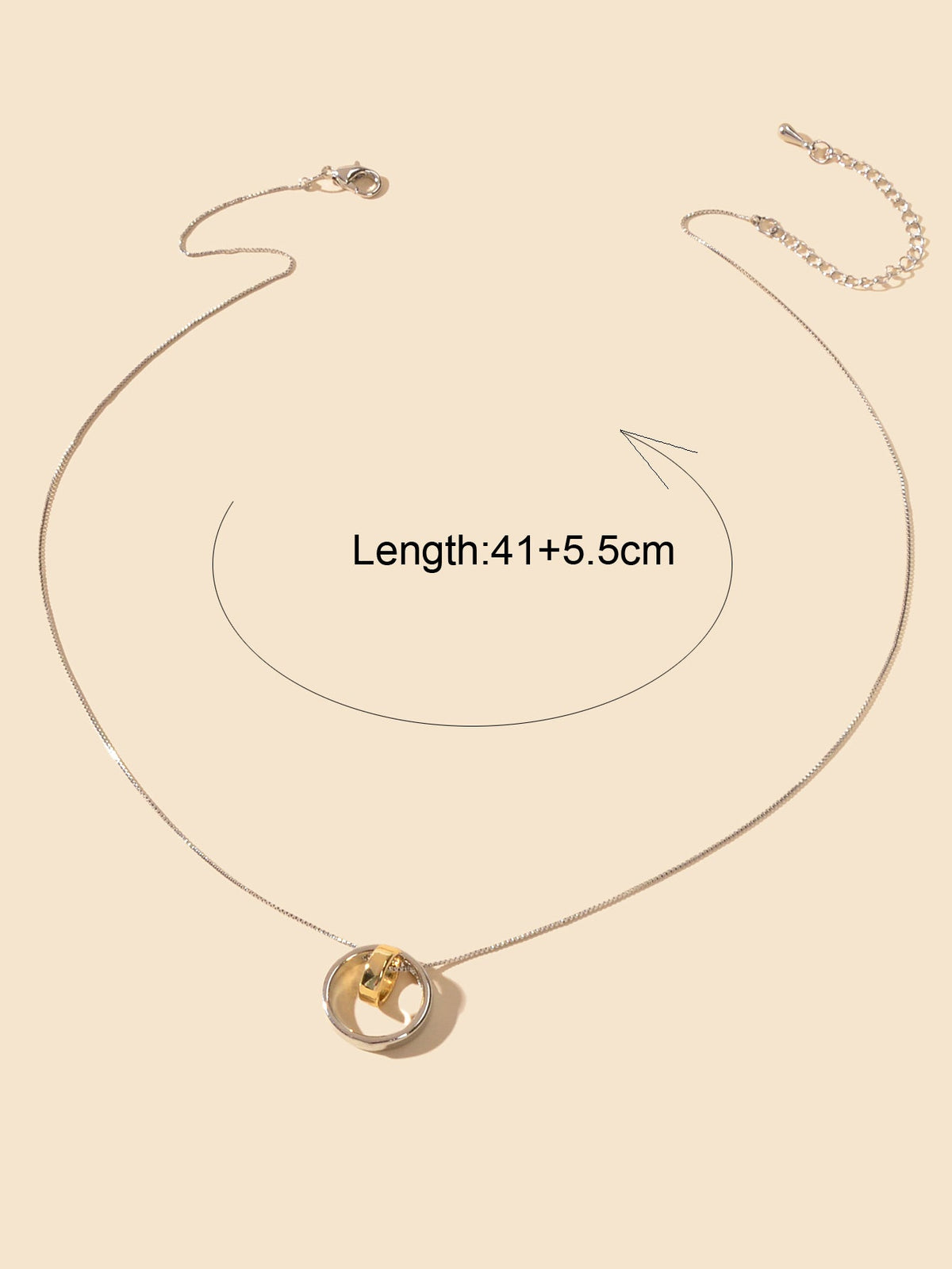 Trendy Designer Jewellery Silver Chain Gold Silver Circle Pendant Women Necklace-2
