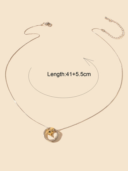 Trendy Designer Jewellery Silver Chain Gold Silver Circle Pendant Women Necklace-2