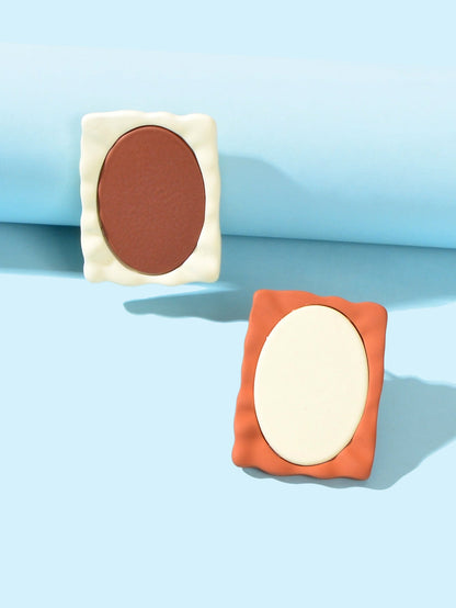 Cream Chocolate Color Square Stud Dainty Earrings Girls Party Jewellery Gift New-2