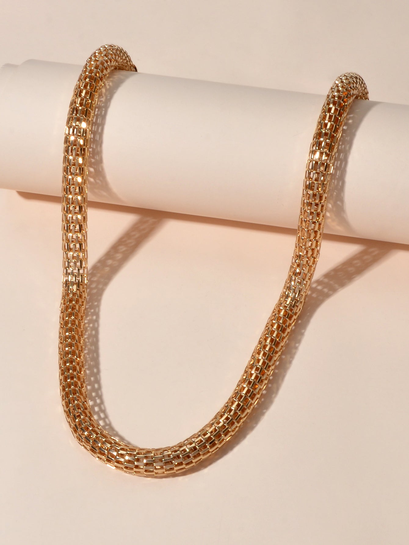Party Decoration Women Thick Gold Chain Short Collar Clavicle Statement Necklace-2