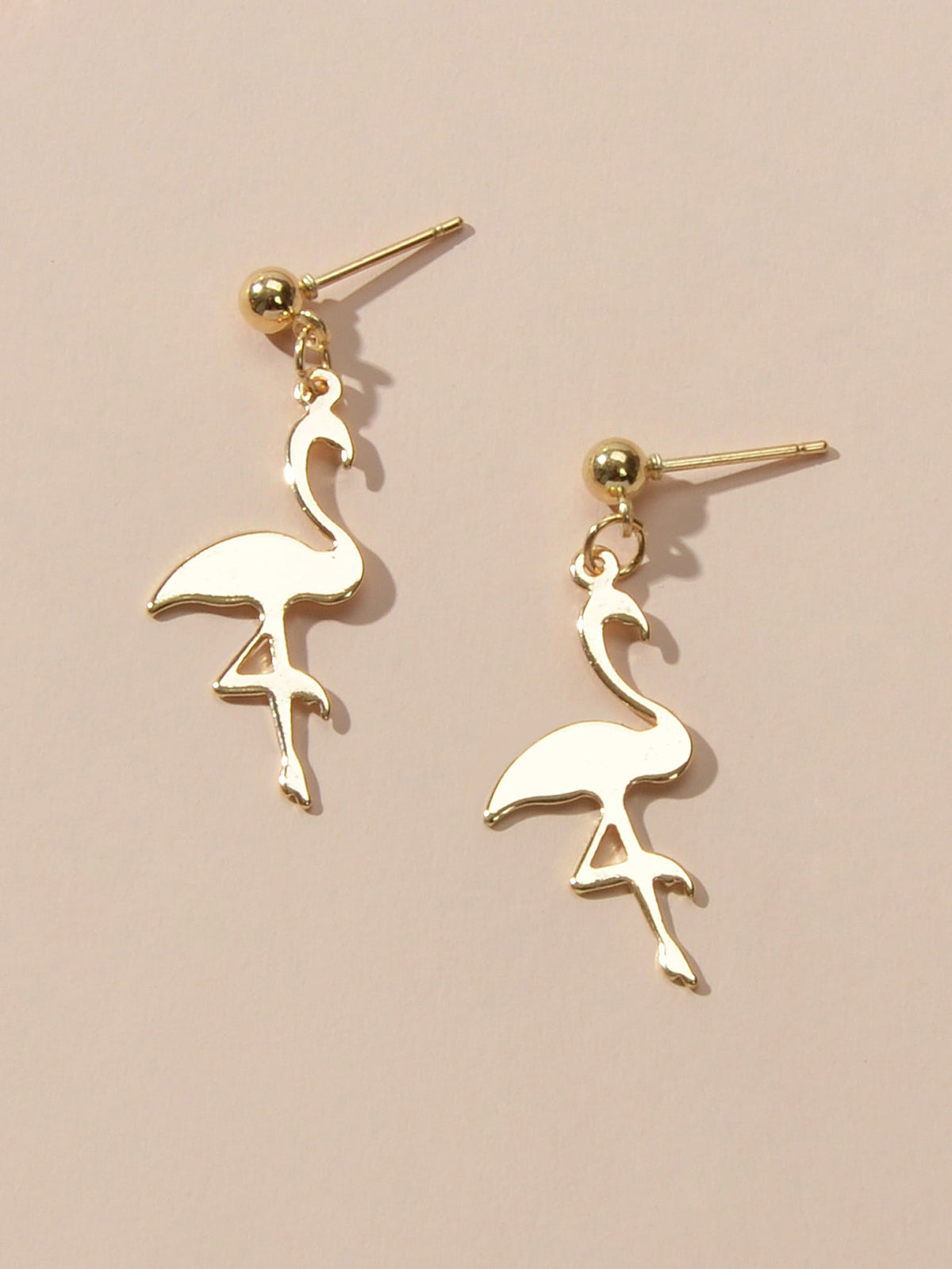 Funny Metal Minimalist Flamingo Dangle Lightweight Designer Jewellery Earrings-2