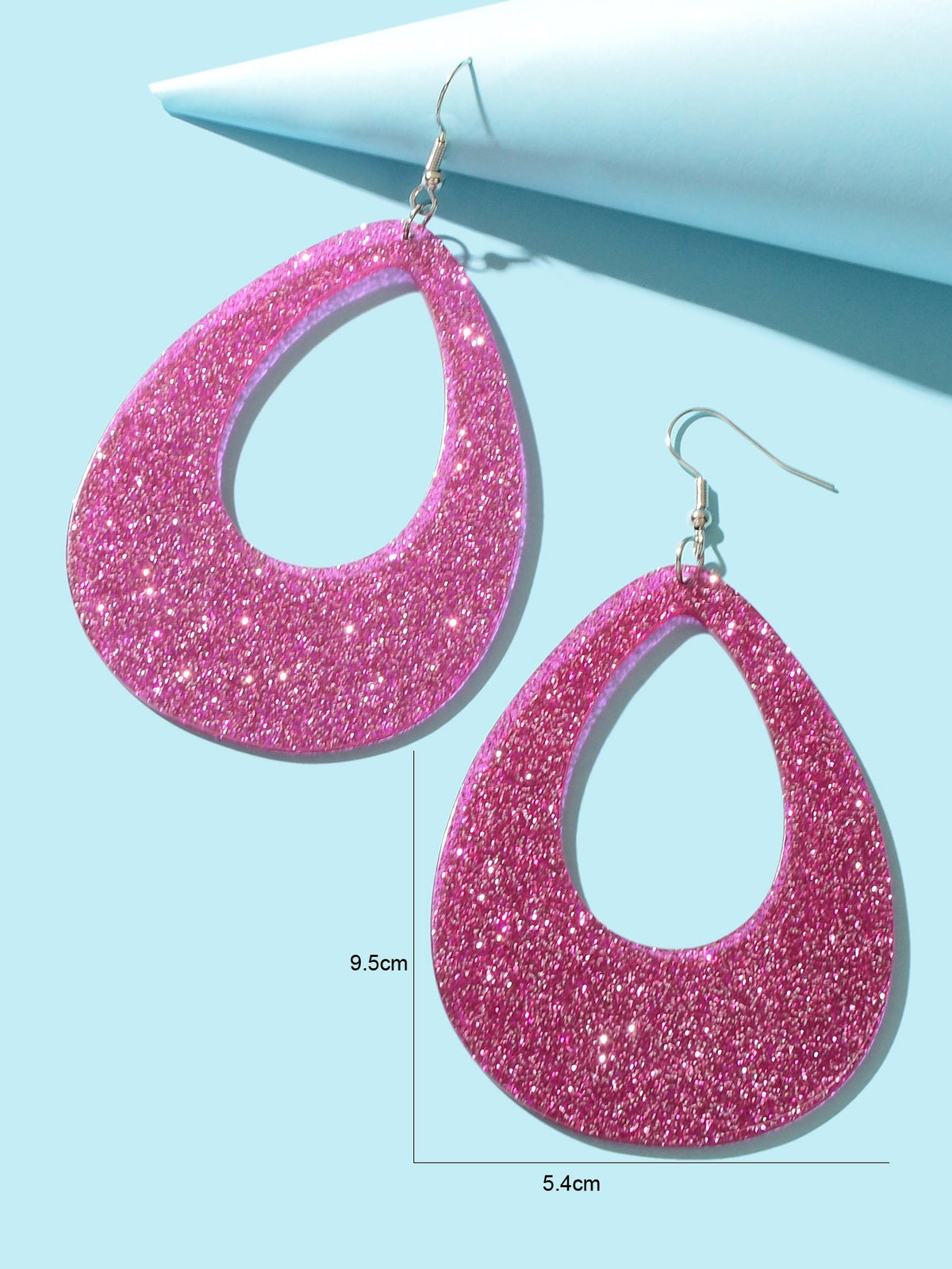 Stylish Shining Acrylic Large Water Drop Earrings Girls Sparkling Party Jewelry-2
