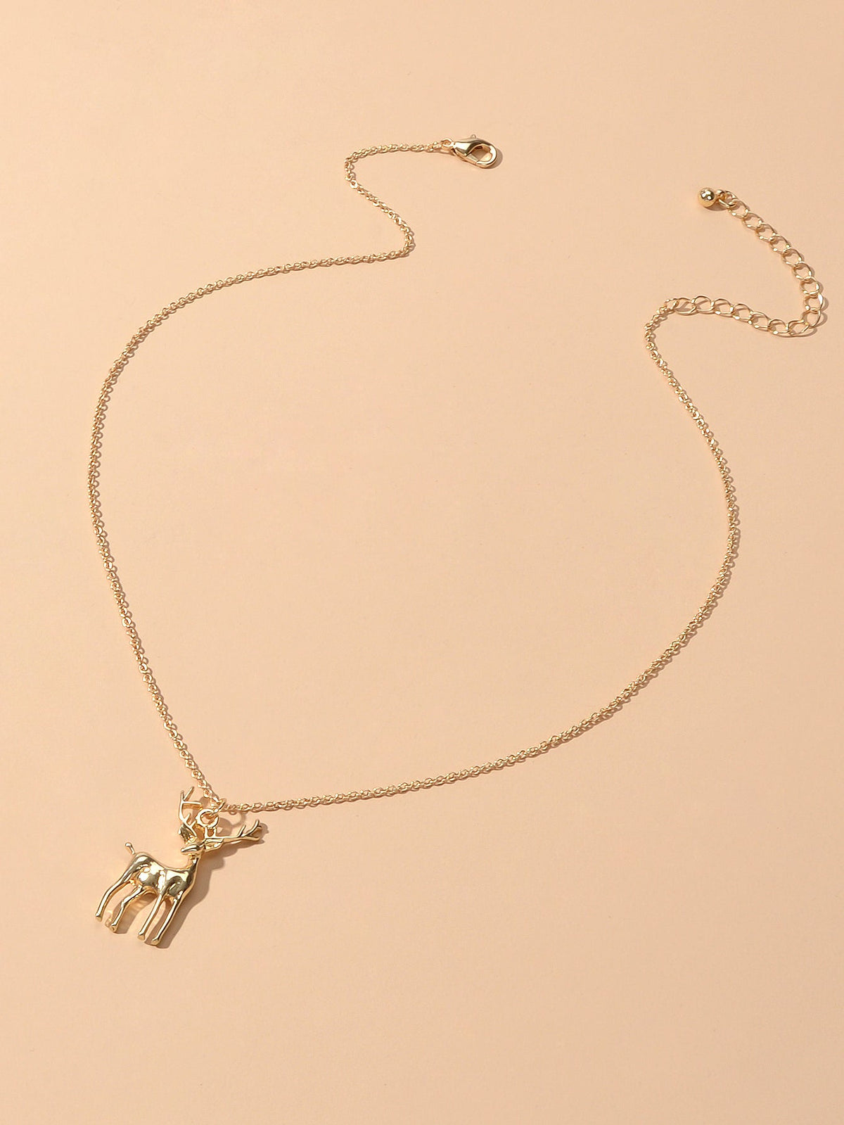 Gold Silver Chain Reindeer Necklace Women Party Decoration Deer Jewellery Gift-2