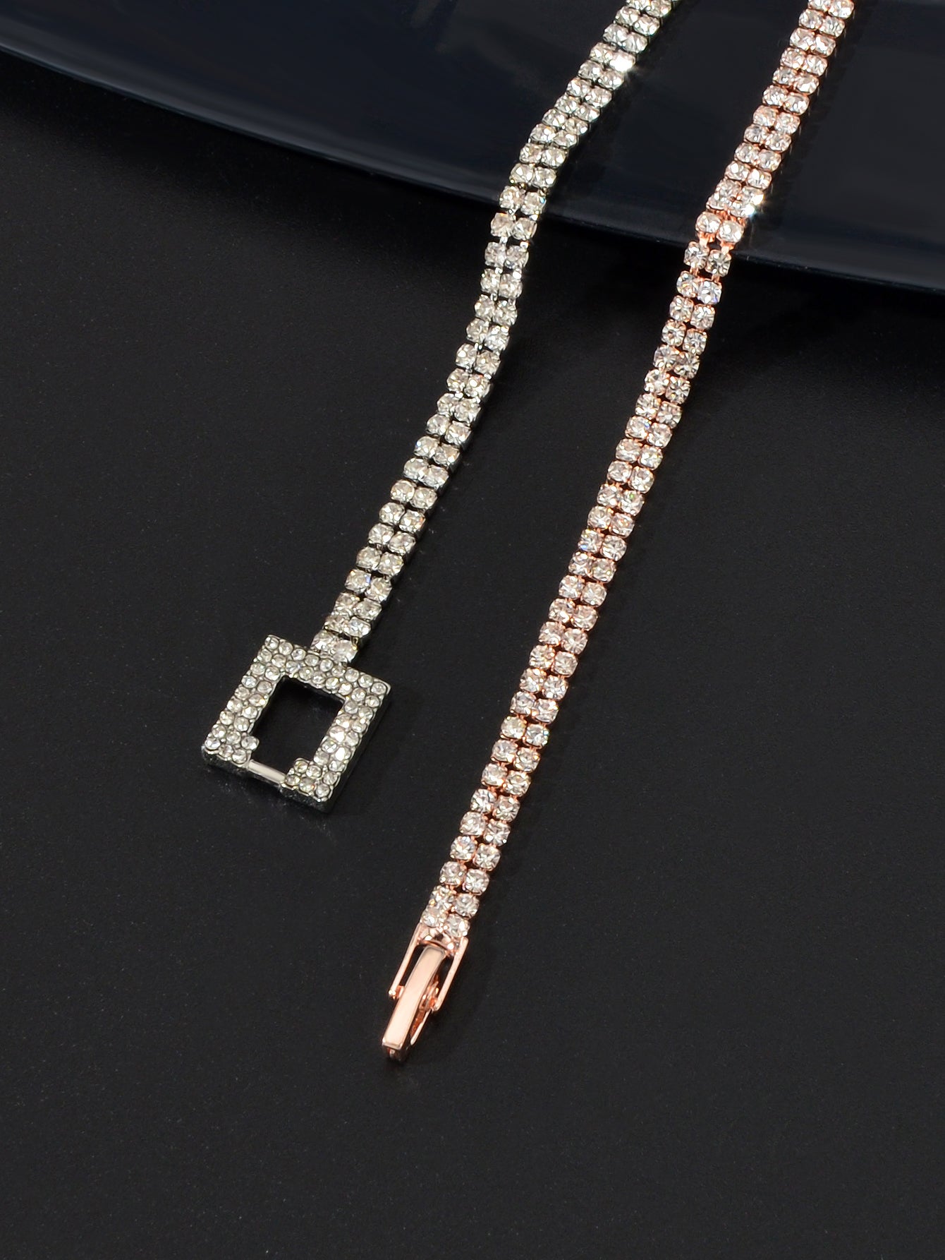 Shimmering Full Rhinestone Clasp Bracelet Elegant Sparkle Jewelry for Your Wrist-3