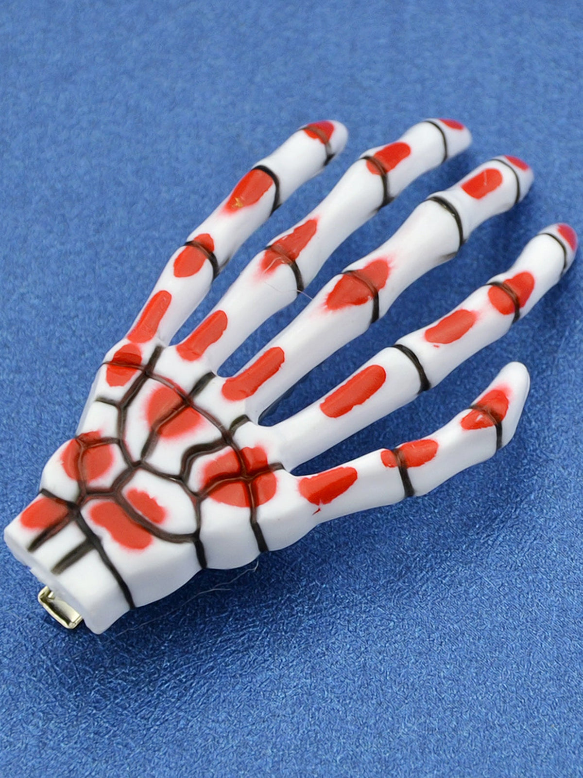 Gothic Halloween White Skeleton Hand Bone Hair Clips Hairpins Cosplay Accessory-2