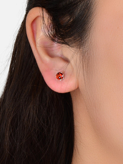 2 pairs Anniversary Wedding Jewellery Red White Cubic Zirconia Stud Earrings Set-2