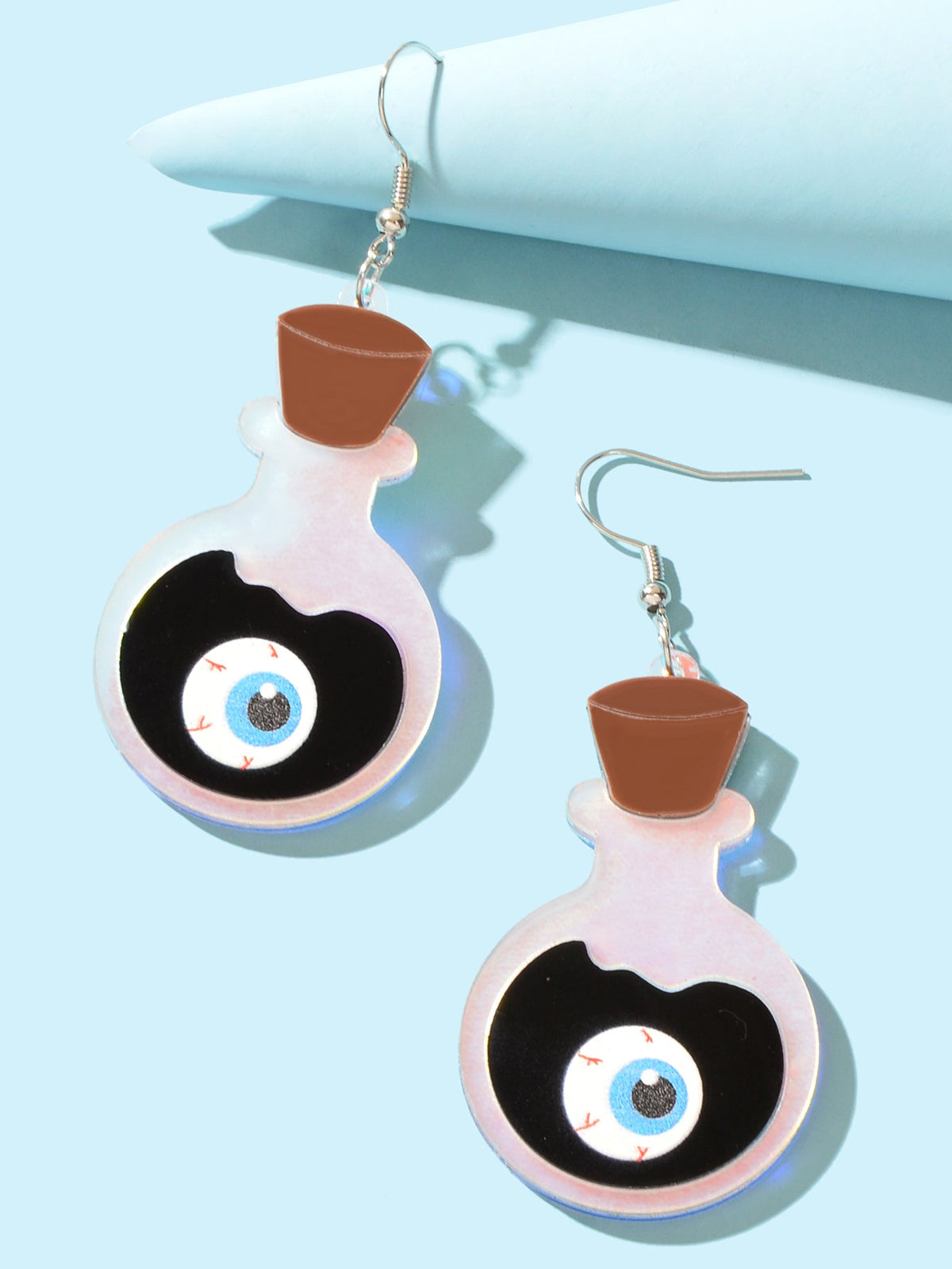 Exaggerated Cute Eye Bottle Dangle Statement Earrings Acrylic Designer Jewellery-2