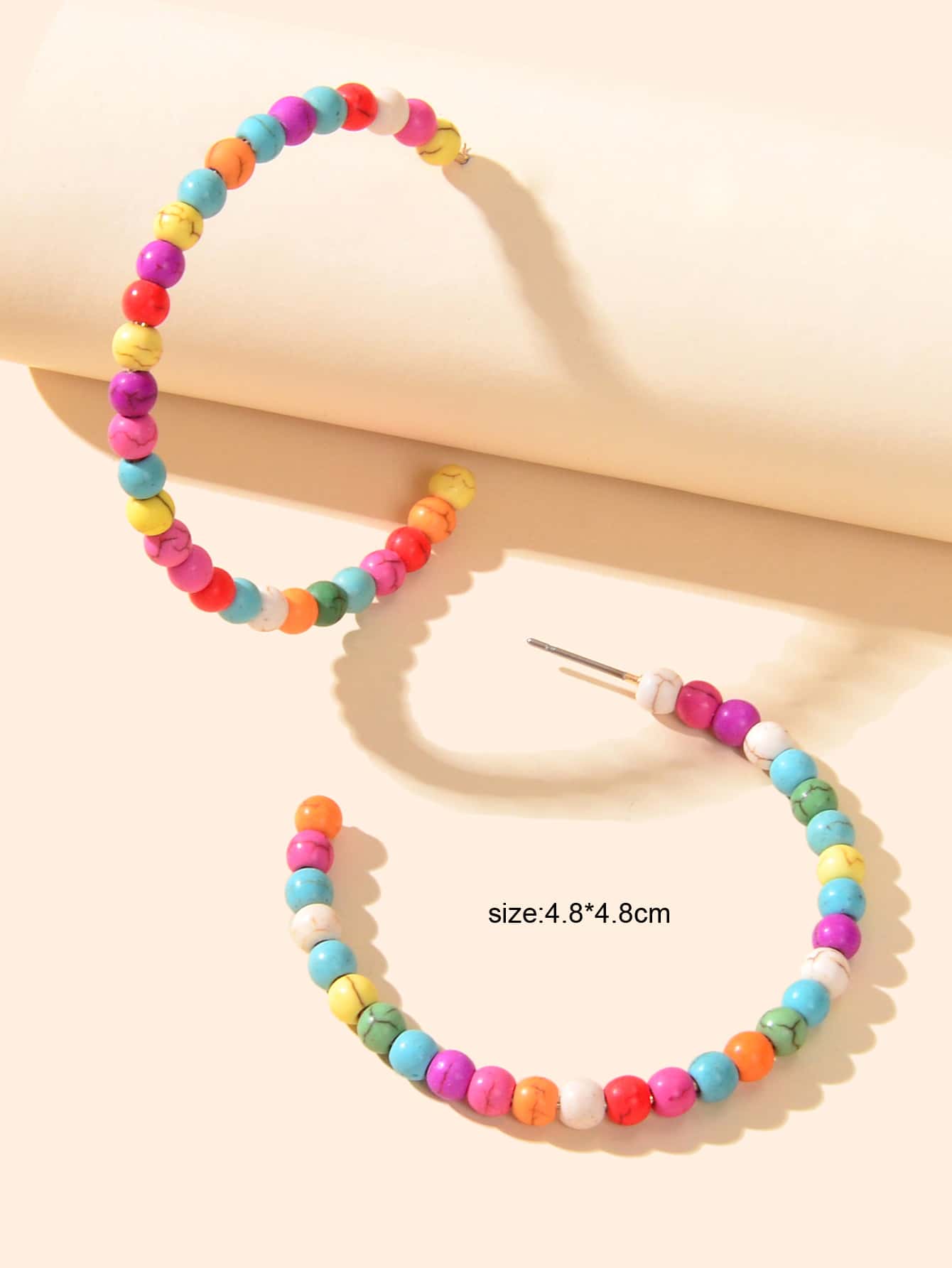 Handmade Colorful Seed Beads Ethnic Big Hoop Earrings Women Bohemian Jewellery-2