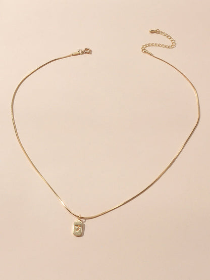 Number 7 Square Charm Necklace Women Girls Teens Party Decoration Jewellery Gift-2