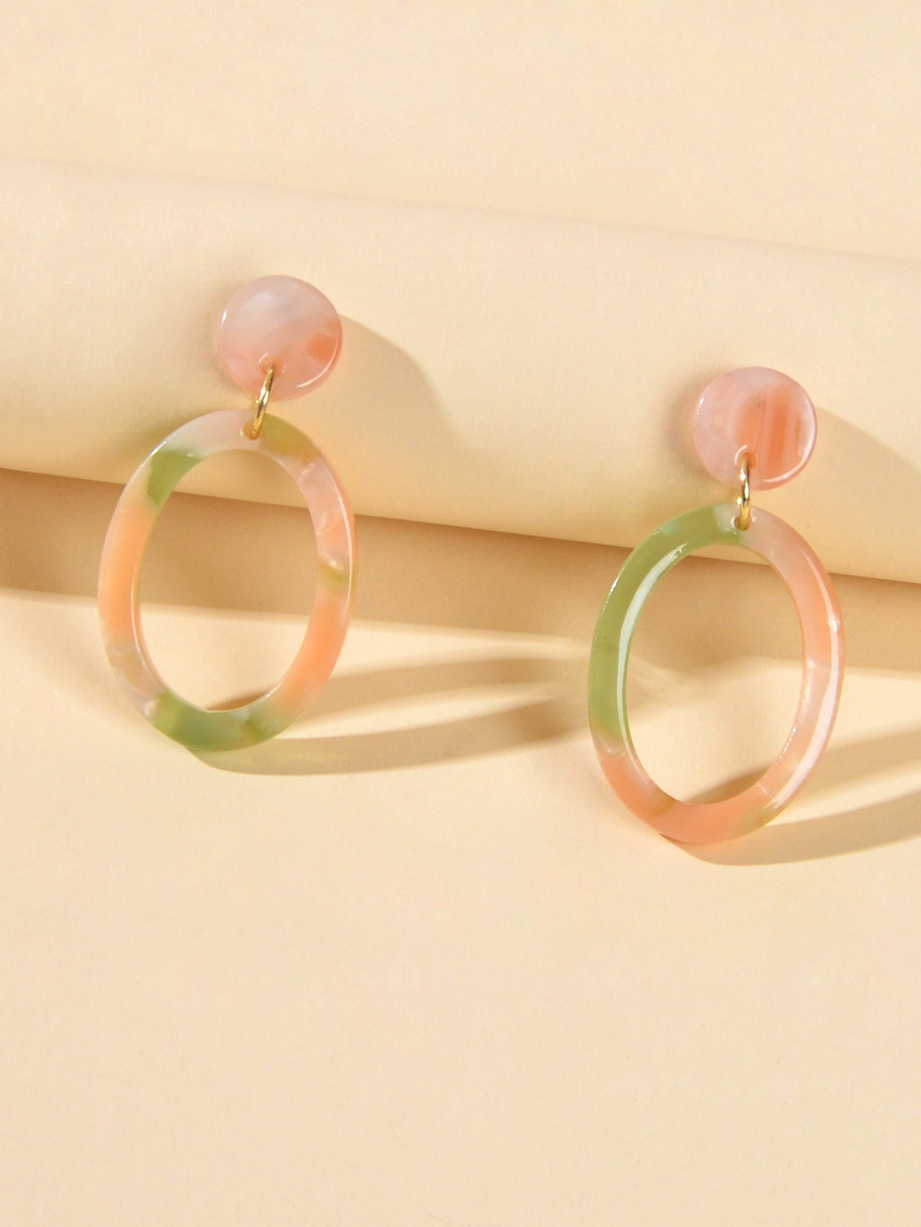 Women Designer Jewellery Multi-colored Resin Circle Dangle Perfect Earrings-2