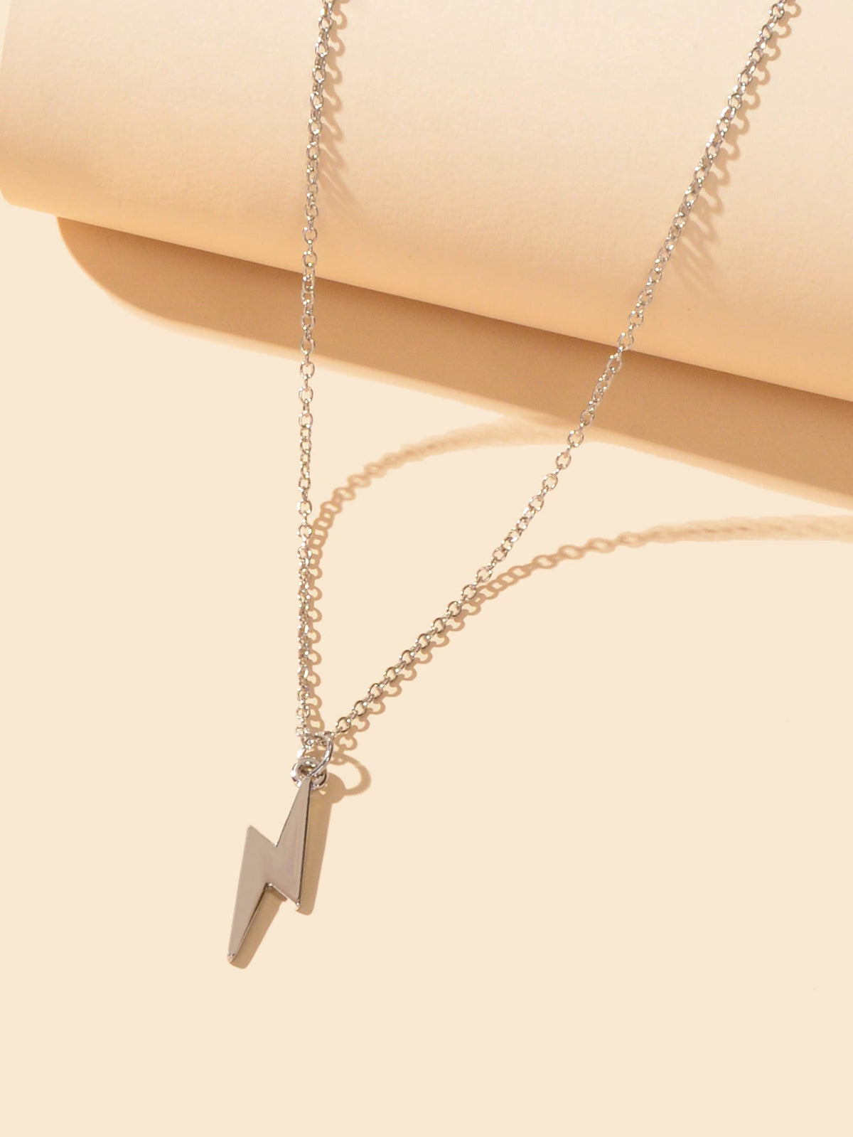 Gold Color Lightning Bolt Flash Charm Necklace Thunder Pendant Chain Collar Gift-2