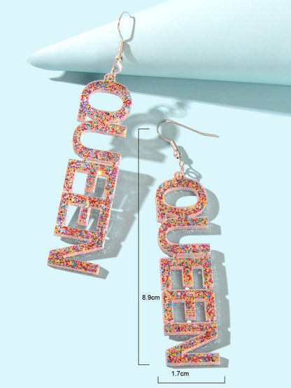 1 Pair Shiny Queen Drop Dangle Long Earrings Womens Party Gift Parade Jewellery-2